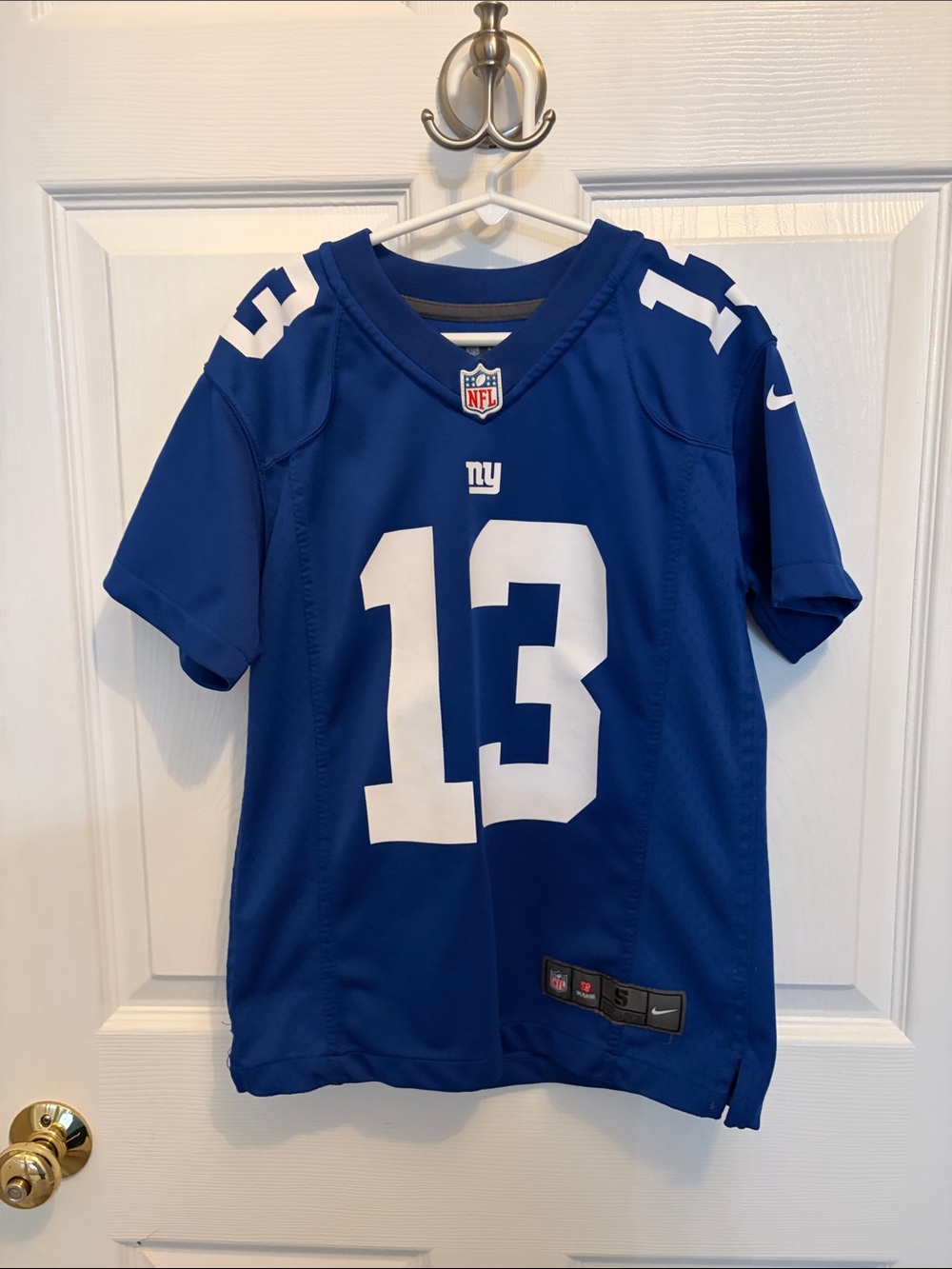 Nike New York Giants #13 Royal Blue and White Jersey